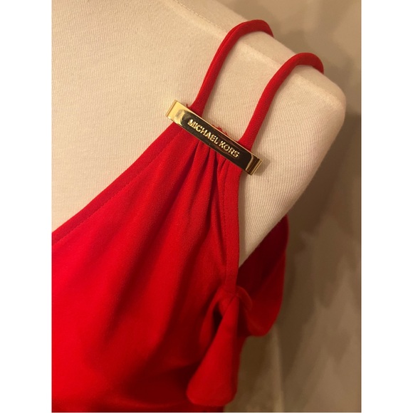 Michael Kors Red Cold-Shoulder Dress - Picture 4 of 5